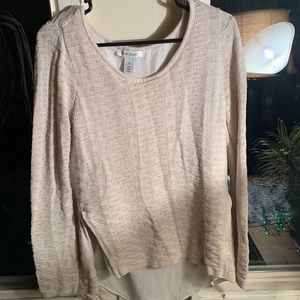 White House Black Market cream open back sweater